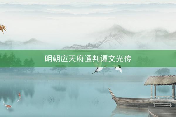 明朝应天府通判谭文光传