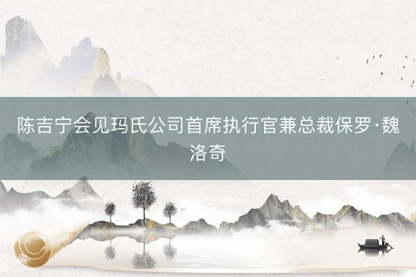 陈吉宁会见玛氏公司首席执行官兼总裁保罗·魏洛奇