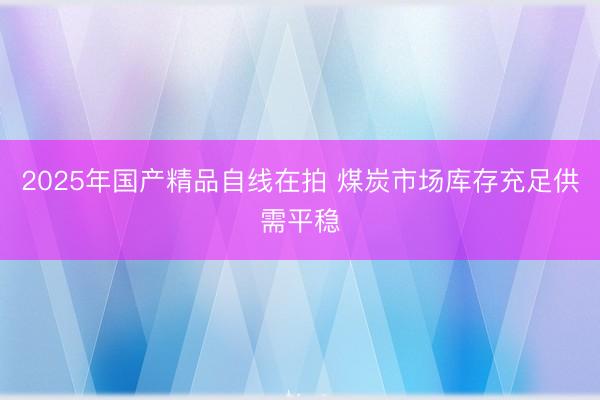 2025年国产精品自线在拍 煤炭市场库存充足供需平稳