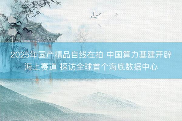 2025年国产精品自线在拍 中国算力基建开辟海上赛道 探访全球首个海底数据中心
