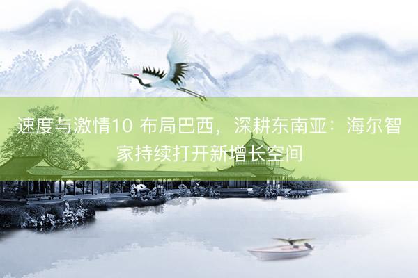 速度与激情10 布局巴西，深耕东南亚：海尔智家持续打开新增长空间