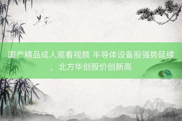 国产精品成人观看视频 半导体设备股强势延续，北方华创股价创新高