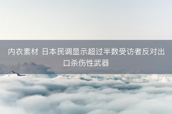 内衣素材 日本民调显示超过半数受访者反对出口杀伤性武器