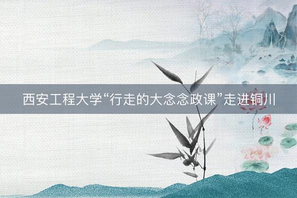 西安工程大学“行走的大念念政课”走进铜川