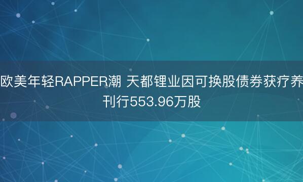欧美年轻RAPPER潮 天都锂业因可换股债券获疗养刊行553.96万股