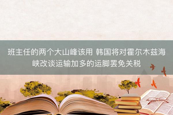 班主任的两个大山峰该用 韩国将对霍尔木兹海峡改谈运输加多的运脚罢免关税