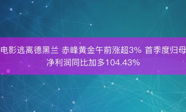 电影逃离德黑兰 赤峰黄金午前涨超3% 首季度归母净利润同比加多104.43%