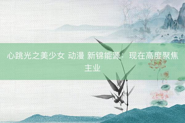 心跳光之美少女 动漫 新锦能源：现在高度聚焦主业