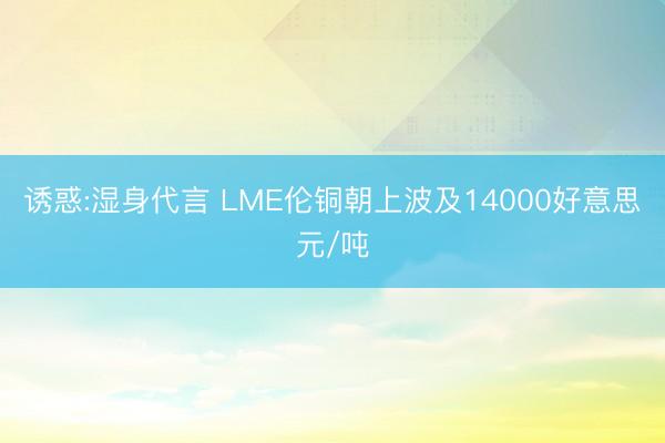 诱惑:湿身代言 LME伦铜朝上波及14000好意思元/吨