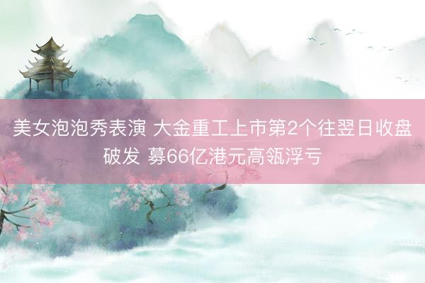 美女泡泡秀表演 大金重工上市第2个往翌日收盘破发 募66亿港元高瓴浮亏