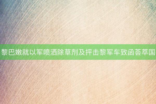 黎巴嫩就以军喷洒除草剂及抨击黎军车致函荟萃国